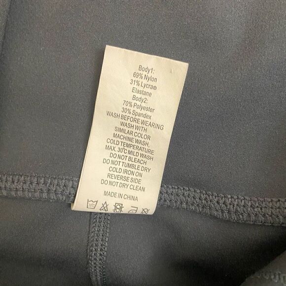 Zyia Storm Parallel Luxe High Rise Leggings Blue Ruched Ribbed Size 6-8 - Picture 5 of 6